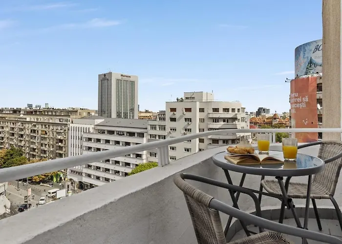 With Panoramic Views Of Old Town Bucarest